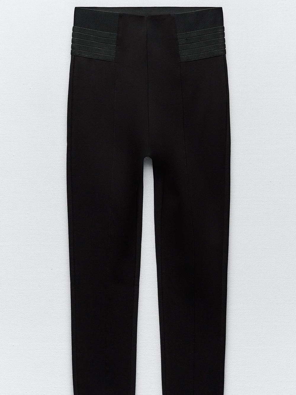 Zara Elastic Waist Black High-Waist Leggings